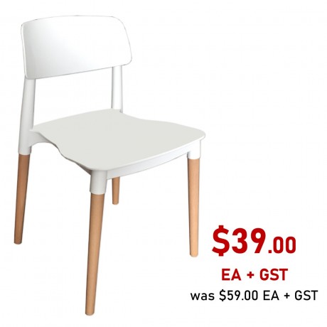 Florence Stackable Side Chair, White Florence Stackable Side Chair, White